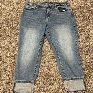 COPY - Flash firm price - Judy, blue boyfriend fit medium denim cuffed jeans. S…